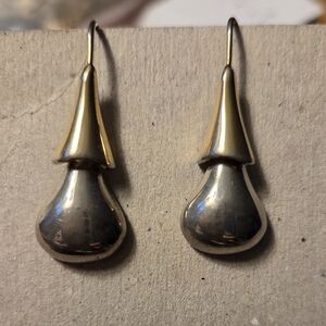 Elegant Gold and Silver Drop Earrings